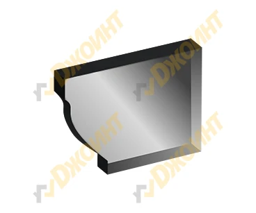 Заглушка желоба правая прямоугольная 120*86 RAL 9005 черная