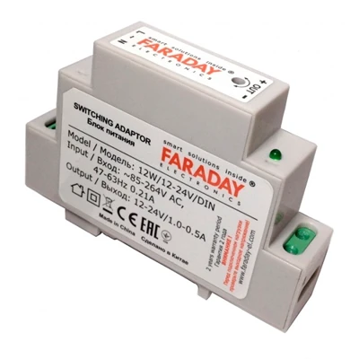 Блок питания с креплением на DIN рейку 12W/12-24V