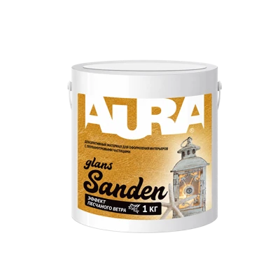 AURA Декоративный материал " Sanden Glans Silver" 1 кг/0,83 л