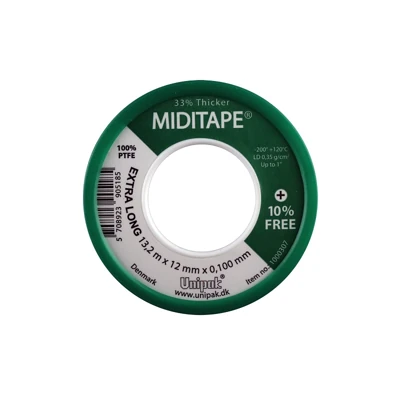 Фум-лента Unipak MIDITAPE 12 мм*13,2 м, толщина 0,10 мм