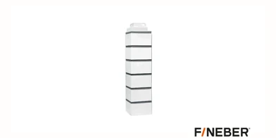 Профиль фасадный Fineber Дачный Кирпич клинкерный Наружный угол Белый