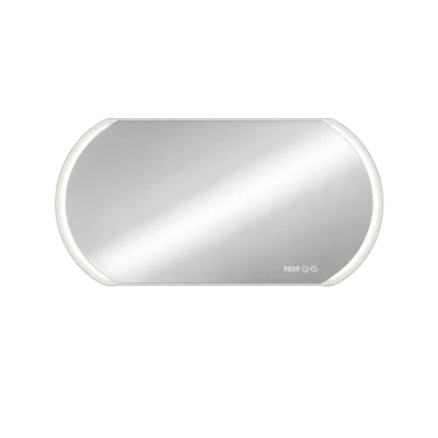 Зеркало CONTINENT Polaris Led 100х60 с подсветкой, сенсорное, антизапотевание, часы ЗЛП388
