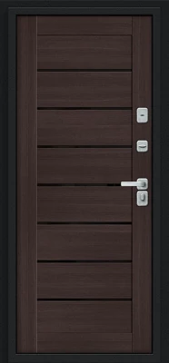 Дверь входная Thermo Техно Д2/BChrome Thermo-2 Букле черное правая 2050x960 мм Wenge