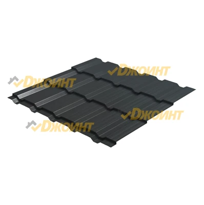Металлочерепица Каскад 0,5 Multigloss Black Pearl Черный Жемчуг