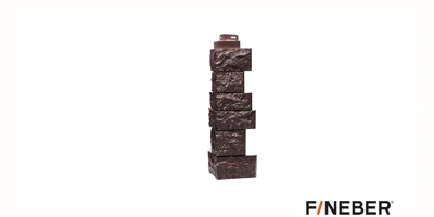 Профиль фасадный Fineber Standart Камень дикий Наружный угол Коричневый