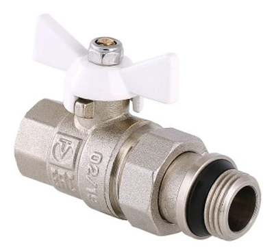 Кран шаровой Valtec Base с полусгоном 3/4", внутренняя-наружная резьба, белая рукоятка