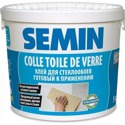 Клей для стеклообоев, стеклохолста, стеклоткани COLLE TOILE DE VERRE SEMIN 20 кг