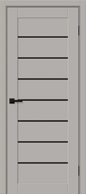 Дверь межкомнатная полотно Браво-22 Black Shine пэт Grey Silk 2000x600 мм