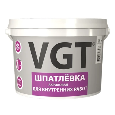 VGT АКРИЛОВАЯ Шпатлевка для внутренних работ, 18 кг