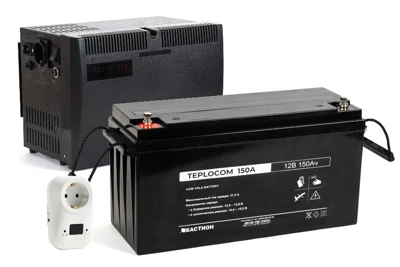 ИБП TEPLOCOM-500+150TBS Maximum Бастион, 220 В, 500 ВА (300 Вт), стабилизация напряжения, АКБ 150 Ач в комплекте