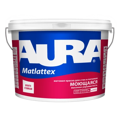 Краска моющаяся Aura Mattlatex Черный Янтарь (RAL 9005) 9 л