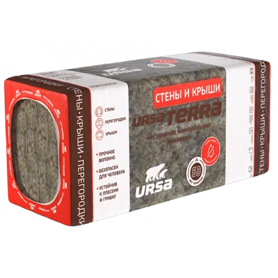 Утеплитель URSA Terra 36 PN стены и крыши 1250*610*100 мм 5 плит
