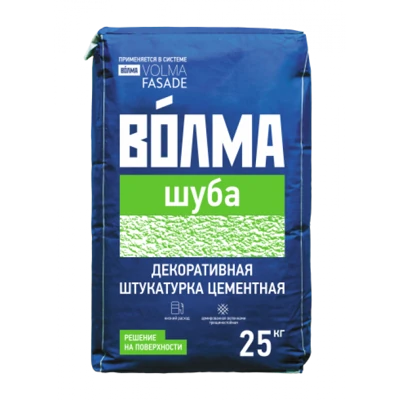 ВОЛМА ШУБА Декоративная штукатурка белый 1,5 мм, 25 кг