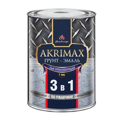 Грунт-эмаль по ржавчине 3 в 1 глянцевая Akrimax Premium желтая, 1,7 кг
