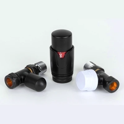 Комплект радиаторный Delta MINI прямой 1/2 с термоголовкой М30х1,5 (RAL9005 черный)
