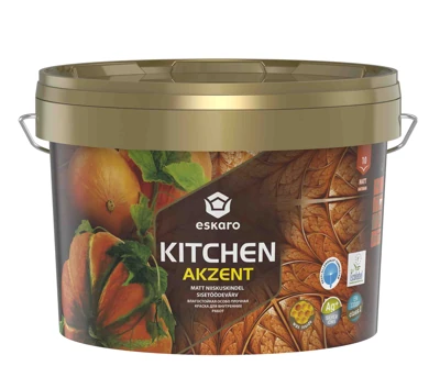 Влагостойкая особо прочная краска для внутренних работ Eskaro Akzent Kitchen (База А - белая) 2,7 л, 3,4 кг
