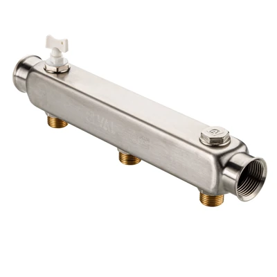 Коллектор из нержавеющей стали VALTEC, шаг 100 мм 1"x1/2"x8