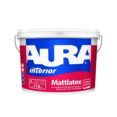 Краска моющаяся Aura Mattlatex Interior 9 л (база А)
