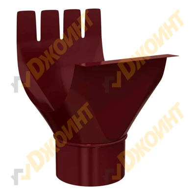 Воронка выпускная круглая D125/100 RAL 3011 коричнево-красная
