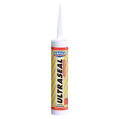 Герметик силиконовый Krass ultraseal санитарный белый, 260 мл