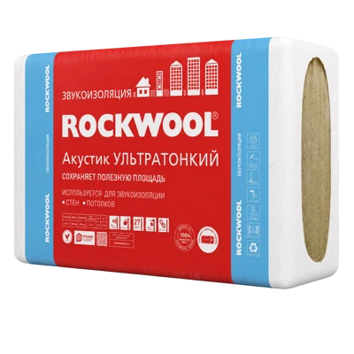 Утеплитель Rockwool Акустик Баттс Про Ультратонкий 1000*600*27 мм 12 плит