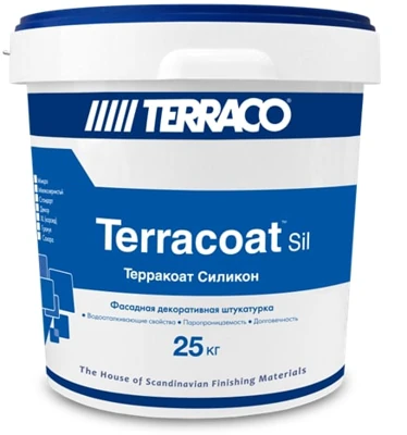 Фасадная декоративная штукатурка с текстурой Шуба Terracoat Granule NP(1,5 мм) Silicone, 25 кг
