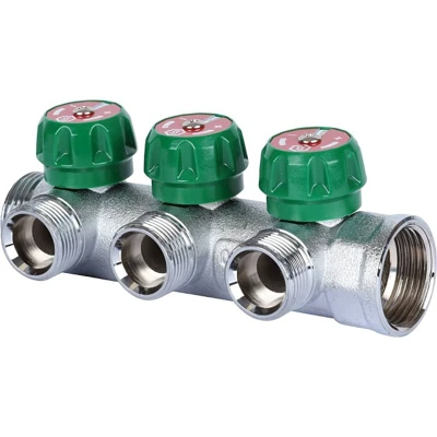 STOUT Коллектор регулирующий 1", 3 отвода 3/4" евроконус