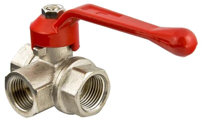 Кран шаровой трехходовой Valtec тип L 3/4", внутренняя-внутренняя-внутренняя резьба