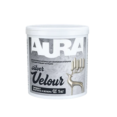 AURA Декоративный материал " Velour Silver" 1 кг/0,83 л