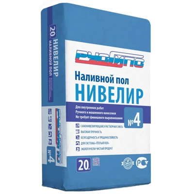 РУСГИПС NO 4 Пол наливной Нивелир, 20 кг