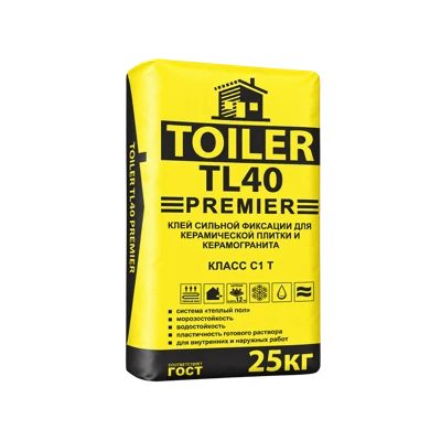 TOILER TL 40 Клей для плитки сильной фиксации, 25 кг
