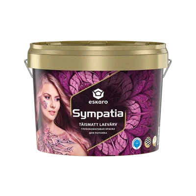 Глубокоматовая краска для потолка Eskaro Sympatia, База А белая, 9,5 л