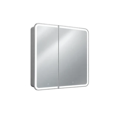 Зеркало-шкаф CONTINENT Elliott LED 80*80 с подсветкой; розеткой; датчиком МВК014