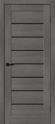 Дверь межкомнатная полотно Браво-22 эко шпон Grey Melinga Black Shine 1900x600 мм