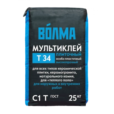 ВОЛМА Плиточный клей Мультиклей, 25 кг