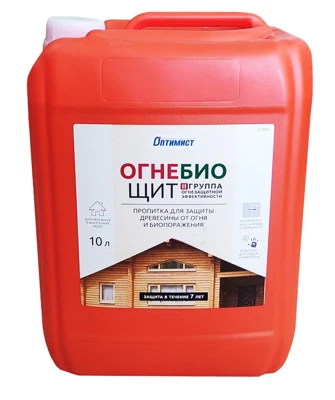 Пропитка для защиты древесины от огня и биопоражения Оптимист Огнебиощит С403 10 л