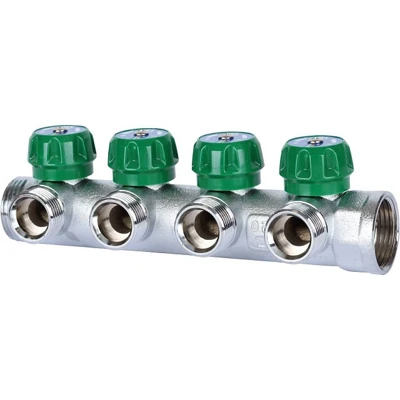 STOUT Коллектор регулирующий 1", 4 отвода 3/4" евроконус