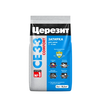 Затирка для швов Ceresit CE 33 Comfort белая 01, 1-6 мм, 5 кг