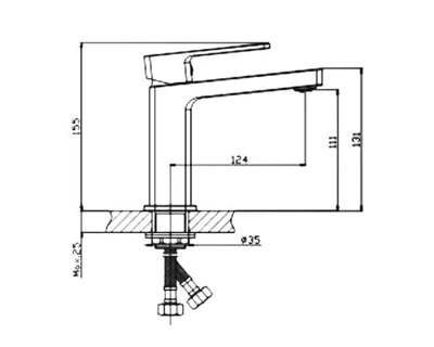 Смеситель для умывальника HAIBA HB10615-7 черный 1/2