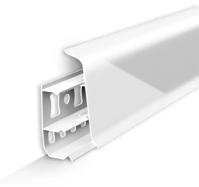 Плинтус ПВХ Ideal Деконика 001g Белый глянцевый 22*85*2200 мм (упак 20 шт)