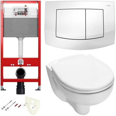 Комплект для подвесного унитаза K440200.WC1 с панелью смыва TECEambia белая, с унитазом TECE V04