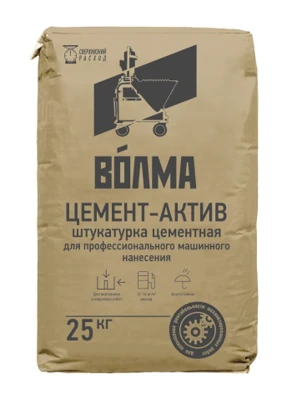 ВОЛМА ЦЕМЕНТ-АКТИВ Штукатурка цементная для машинного нанесения 25 кг