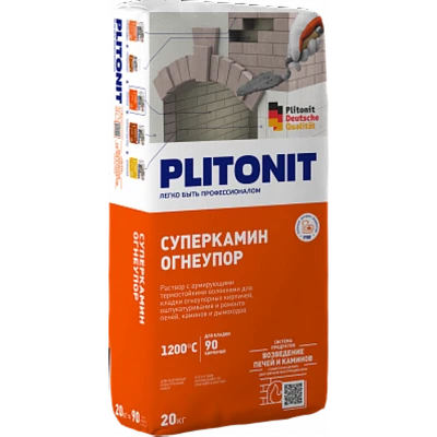 PLITONIT СУПЕРКАМИН ОГНЕУПОР Термостойкий клей, 20 кг