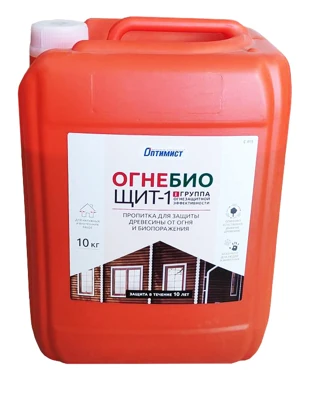Пропитка для защиты древесины от огня и биопоражения Оптимист Огнебиощит С413 10 кг