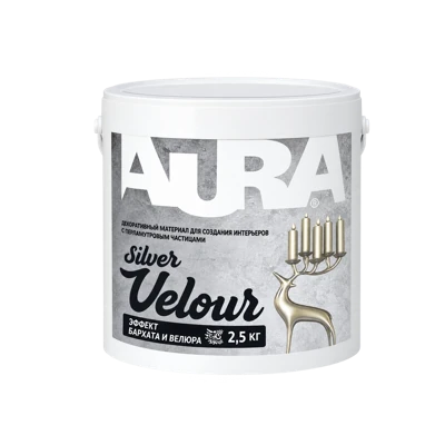 AURA Декоративный материал " Velour Silver" 2,5 кг/2,07 л