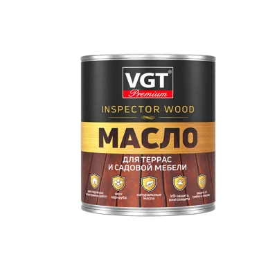 Масло для террас и садовой мебели VGT ясень темный, 0,75 кг