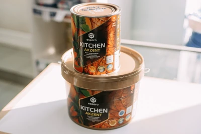 Влагостойкая особо прочная краска для внутренних работ Eskaro Akzent Kitchen (База А - белая) 0,9 л