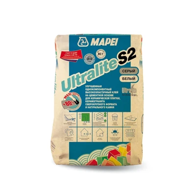 MAPEI Клей эластичный на цементной основе ULTRALITE S2 BIANCO белый (15 кг)