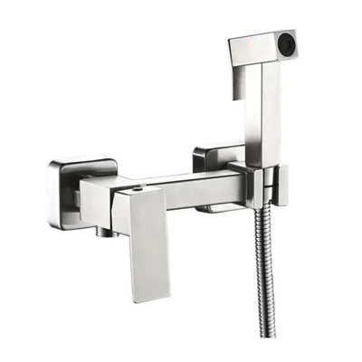 Смеситель для биде HAIBA HB5521 настенный с гигиеническим душем нержавеющая сталь