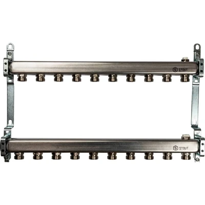 Коллектор из нержавеющей стали STOUT 1"/3/4"x10 вых.